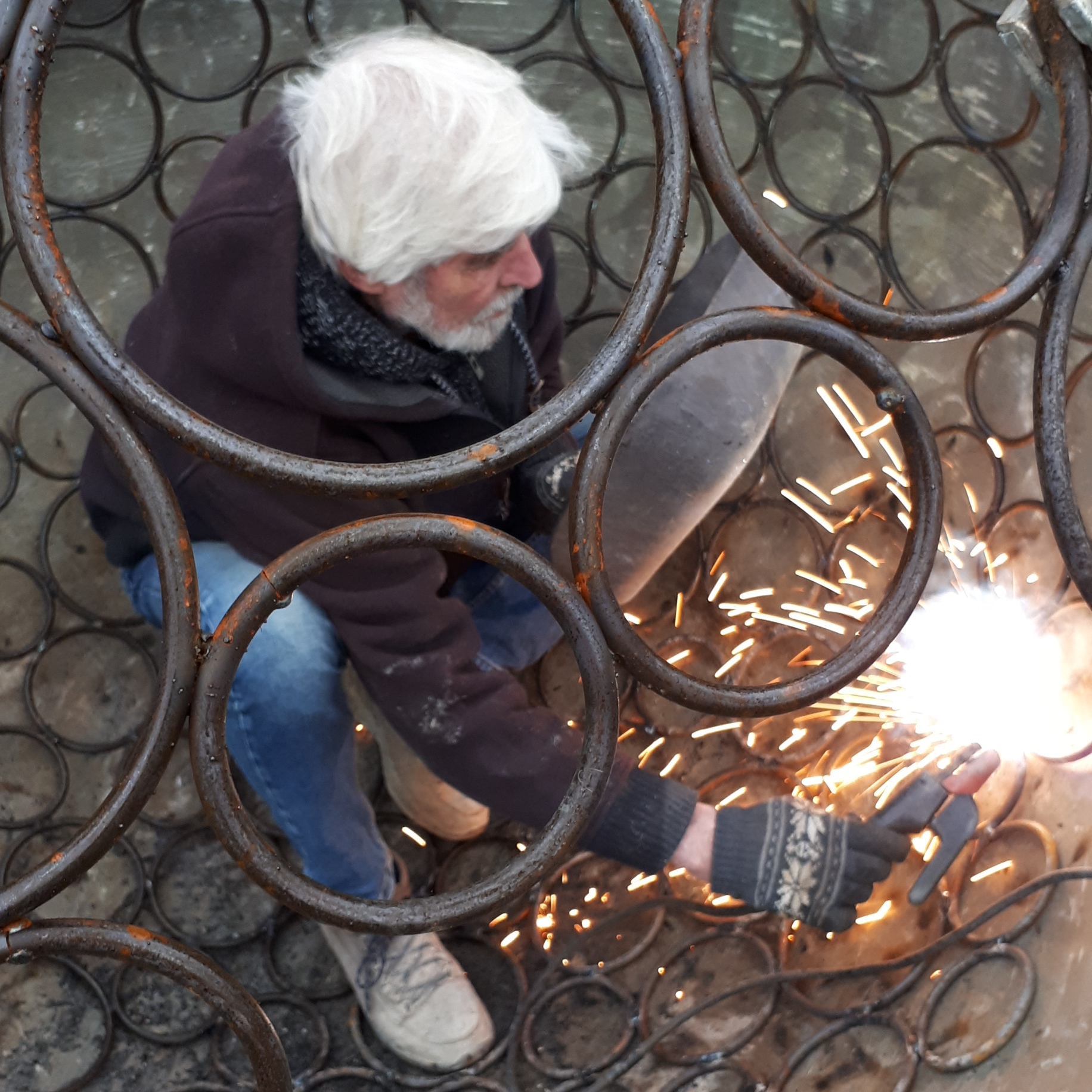 welding iron sculpture